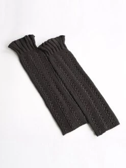 Women's Leg Warmers Knit Boot Socks Pure Color Casual Comfort Soft Home Daily Vacation Acrylic Warm Fall Winter Old Khaki Black -Deals The Sexy Bra Store extkhq1695369156530