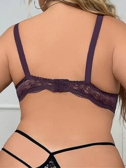 Women's Plus Size Lace Bra Solid Undergarments Home Bed Breathable Straps Sleeveless Backless Summer Spring Black Wine -Deals The Sexy Bra Store eyzvwv1696231999590