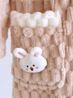 Women's Pajamas Bathrobe Animal Simple Plush Casual Home Bed Wedding Party Flannel Warm Breathable V Wire Long Sleeve Button Pocket Fall Winter Pink Purple -Deals The Sexy Bra Store fbcrna1696837252630