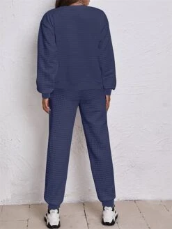 Women's Plus Size Loungewear Sets Pure Color Fashion Casual Comfort Home Street Daily Polyester Breathable Crew Neck Long Sleeve Hoodie Pant Fall Winter Black White -Deals The Sexy Bra Store fbmexf1694605412583