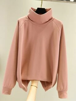 Women's Loungewear Thermal Shirt Pure Color Simple Casual Comfort Home Daily Bed Polyester Warm High Neck Long Sleeve Fall Winter Black Yellow