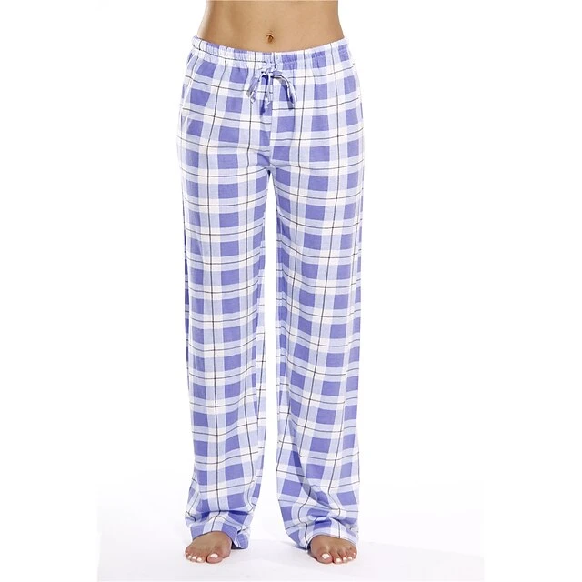 Women's Christmas Cotton Jersey Women Plaid Pajama Pants Sleepwear 6 Women's Christmas Cotton Jersey Women Plaid Pajama Pants Sleepwear - Image 6
