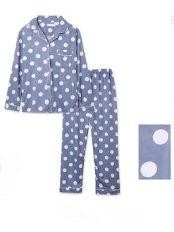 Women's Pajamas Sets Grid / Plaid Dot Fashion Casual Soft Home Daily Bed Satin Breathable Lapel Long Sleeve Shirt Pant Button Pocket Fall Winter Lotus Pink Black