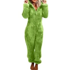 Women's Onesie Pure Color Plush Casual Comfort Home Daily Bed Polar Fleece Warm Hoodie Long Sleeve Fall Winter Light Pink Claret -Deals The Sexy Bra Store feisjy1696923354140