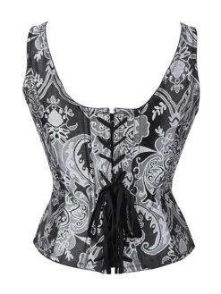 Women's Body Shaper Flower Fashion Corsets Gothic Party Halloween Going Out Polyester Breathable Straps Sleeveless Backless Summer Spring Silver Blue -Deals The Sexy Bra Store fgtvwo1693295683047