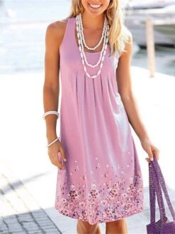 Women's Plus Size Loungewear Nightgown Nightshirt Dress Flower Simple Casual Comfort Home Daily Going Out Polyester Breathable Sleeveless Summer Spring Yellow Pink -Deals The Sexy Bra Store fikqqi1678257330154