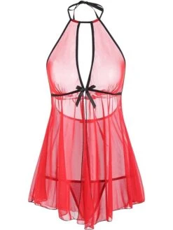 Women's Sexy Lingerie Chemises & Negligees Sets Pure Color Lovers Hot Comfort Home Daily Valentine's Day Polyester Breathable Straps Sleeveless Backless Summer Spring Black Red 13 Women's Sexy Lingerie Chemises & Negligees Sets Pure Color Lovers Hot Comfort Home Daily Valentine's Day Polyester Breathable Straps Sleeveless Backless Summer Spring Black Red -Deals The Sexy Bra Store fjpdre1681464730541