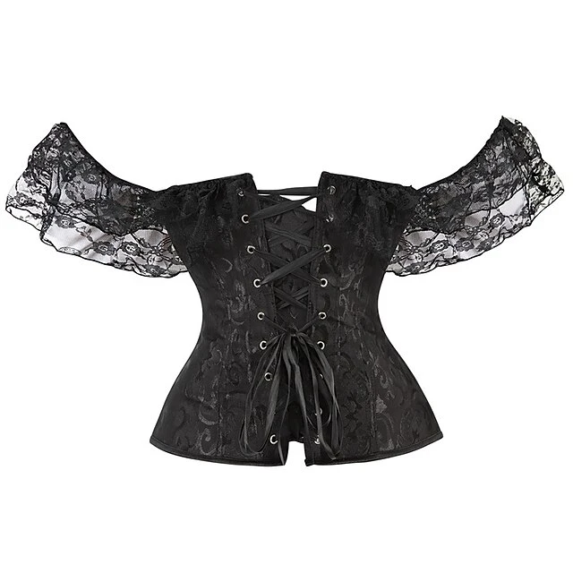 Women's Corsets Halloween Country Bavarian Overbust Corset Tummy Control Push Up Lace Lace Jacquard Pure Color Hook & Eye Lace Up Cotton Polyester Christmas Wedding Party Birthday Party Fall 9 Women's Corsets Halloween Country Bavarian Overbust Corset Tummy Control Push Up Lace Lace Jacquard Pure Color Hook & Eye Lace Up Cotton Polyester Christmas Wedding Party Birthday Party Fall - Image 9