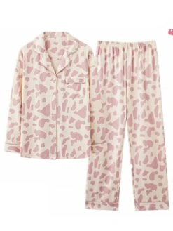 Women's Pajamas Pajama Top And Pant Sets Bear Dot Fashion Casual Soft Home Daily Bed Polyester Breathable Lapel Short Sleeve Shirt Pant Button Pocket Summer Spring Light Pink White Powder 12 Women's Pajamas Pajama Top And Pant Sets Bear Dot Fashion Casual Soft Home Daily Bed Polyester Breathable Lapel Short Sleeve Shirt Pant Button Pocket Summer Spring Light Pink White Powder -Deals The Sexy Bra Store fklxup1683534047908