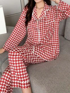 Women's Loungewear Sets Grid / Plaid Fashion Comfort Soft Home Daily Bed Ice Silk Breathable Lapel Long Sleeve Shirt Pant Button Pocket Fall Winter Black Pink 28 Women's Loungewear Sets Grid / Plaid Fashion Comfort Soft Home Daily Bed Ice Silk Breathable Lapel Long Sleeve Shirt Pant Button Pocket Fall Winter Black Pink -Deals The Sexy Bra Store flvfvx1694766970972
