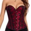 Corset Women's Corsets Trachtenmieder Halloween Club Oktoberfest Costume Red Country Bavarian Breathable Buckle Lace Up Backless Tummy Control Lace Summer Spring