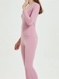 Women's Delong Thermal Underwear Pure Color Simple Casual Comfort Home Daily Going Out Polyester Warm Crew Neck Long Sleeve Pant Fall Winter Black Pink 35 Women's Delong Thermal Underwear Pure Color Simple Casual Comfort Home Daily Going Out Polyester Warm Crew Neck Long Sleeve Pant Fall Winter Black Pink -Deals The Sexy Bra Store fmylcr1697161989632
