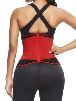 Corset Women's Waist Trainer Shapewears Office Valentine's Day Running Gym Black Red Spandex Sport Breathable Underbust Corset Zipper Hook And Loop Tummy Control Push Up Basic Solid Color Spring -Deals The Sexy Bra Store fpiaef1637151483182
