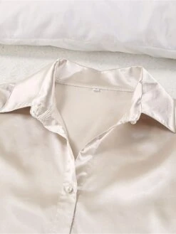 Women's Pajamas Pajama Top And Pant Sets Pure Color Simple Casual Soft Home Daily Bed Satin Breathable Lapel Long Sleeve Shirt Shorts Spring Summer Black White 29 Women's Pajamas Pajama Top And Pant Sets Pure Color Simple Casual Soft Home Daily Bed Satin Breathable Lapel Long Sleeve Shirt Shorts Spring Summer Black White -Deals The Sexy Bra Store frdwyw1673432135566