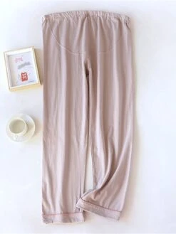 Women's Pajamas Pants Pure Color Simple Casual Comfort Home Daily Bed Cotton Breathable Pant Elastic Waist Fall Winter Pine Green - Loose Feet Honey Pink - Loose Feet -Deals The Sexy Bra Store frhatc1695798631046