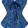 Corset Women's Tops Corsets Trachtenmieder Halloween Prom Wedding Party Birthday Party Royal Blue Spandex Sexy Country Simple Style Buckle Lace Up Lace Retro Push Up Lace Artwork Flower All Seasons