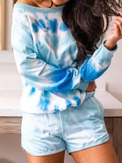 Women's Loungewear Sets Tie Dye Sport Casual Comfort Home Daily Gyms Polyester Breathable Crew Neck Long Sleeve Hoodie Shorts Pocket Fall Blue 16 Women's Loungewear Sets Tie Dye Sport Casual Comfort Home Daily Gyms Polyester Breathable Crew Neck Long Sleeve Hoodie Shorts Pocket Fall Blue -Deals The Sexy Bra Store fusddm1693467406175