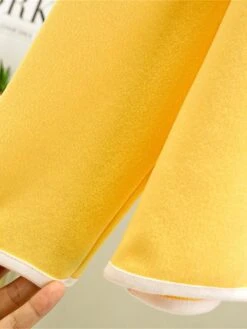 Women's Pajamas Sets Patchwork Warm Fashion Plush Home Daily Bed Cotton Warm Breathable V Wire Long Sleeve Shirt Pant Button Fall Winter Korean Fans Yellow -Deals The Sexy Bra Store fvnihr1695281901881