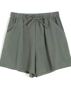 Women's Loungewear Shorts Comfy Summer Shorts Cotton Elastic Waist Casual Solid Color Drawstring Comfy Shorts Black White -Deals The Sexy Bra Store fyharg1682486182248