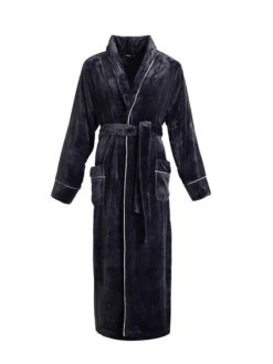 Couple‘s Flannel Bathrobe Pajamas Patchwork Warm Simple Plush Home Bed Warm Breathable V Wire Long Sleeve Pocket Fall Winter -Deals The Sexy Bra Store fyjlxf1696232051243