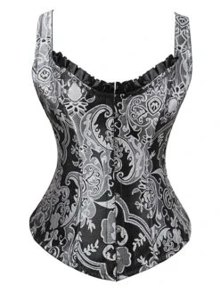 Women's Body Shaper Flower Fashion Corsets Gothic Party Halloween Going Out Polyester Breathable Straps Sleeveless Backless Summer Spring Silver Blue