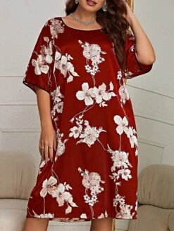 Women's Plus Size Nightgown Dress Flower Casual Comfort Soft Home Daily Bed Polyester Breathable Crew Neck Half Sleeve Dress Summer Spring Black Red 10 Women's Plus Size Nightgown Dress Flower Casual Comfort Soft Home Daily Bed Polyester Breathable Crew Neck Half Sleeve Dress Summer Spring Black Red -Deals The Sexy Bra Store gegxcn1682666837537