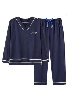 Women's Pajamas Pajama Top And Pant Sets Stripe Fashion Casual Comfort Home Daily Bed Cotton Breathable V Wire Long Sleeve T Shirt Tee Pant Summer Fall Light Pink Pink -Deals The Sexy Bra Store geriqf1689581300608