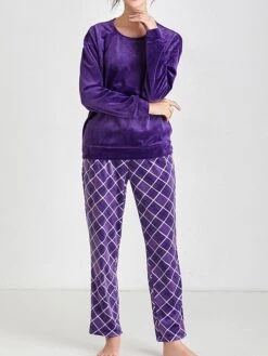 Women's Loungewear Sets Leopard Grid / Plaid Fashion Comfort Soft Home Christmas Street Polyester Warm Crew Neck Long Sleeve Hoodie Pant Pocket Fall Winter Camel Purple 21 Women's Loungewear Sets Leopard Grid / Plaid Fashion Comfort Soft Home Christmas Street Polyester Warm Crew Neck Long Sleeve Hoodie Pant Pocket Fall Winter Camel Purple -Deals The Sexy Bra Store ggjthr1692950065123