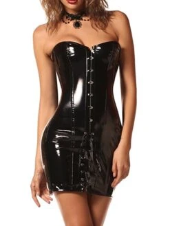 Women's Corset Pure Color Fashion Comfort Party Halloween Street Polyester Breathable Bandeau Sleeveless Backless Fall Winter Black Red -Deals The Sexy Bra Store ghvrnm1693295684363