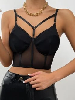 Corset Women's Corset Tops Prom Party & Evening Club Black Sexy Overbust Corset Backless Tummy Control Pure Color Summer Spring