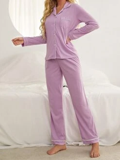 Women's Pajamas Pants Sets Pure Color Casual Comfort Soft Daily Bed Polyester Breathable Lapel Long Sleeve Pant Pocket Elastic Waist Fall Winter Pink Gray 19 Women's Pajamas Pants Sets Pure Color Casual Comfort Soft Daily Bed Polyester Breathable Lapel Long Sleeve Pant Pocket Elastic Waist Fall Winter Pink Gray -Deals The Sexy Bra Store gipxgc1692348336812