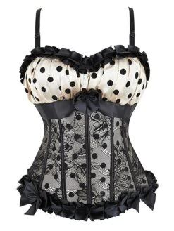 Women's Corsets Halloween Waist Trainer Body Shaper Dot Fashion Retro Hot Party Carnival Polyester Breathable Straps Strap Top Adjustable Summer Spring Black -Deals The Sexy Bra Store glaobi1691412640794