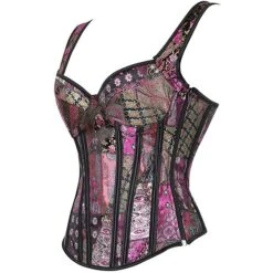 Corset Women's Corsets Halloween Wedding Party Party & Evening Plus Size Black White Purple Breathable Overbust Corset Zipper Lace Up Backless Tummy Control Push Up Flower All Seasons -Deals The Sexy Bra Store glbuoo1659435986293