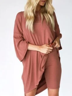 Women's Plus Size Loungewear Sets 2 Pieces Pure Color Fashion Casual Comfort Street Daily Date Polyester Breathable Crew Neck Long Sleeve Shorts Summer Fall Black Red -Deals The Sexy Bra Store gmwcwx1691566043744