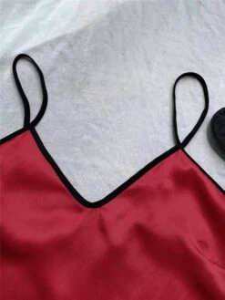 Women's Pajamas Pajama Top And Pant Sets Pure Color Simple Casual Soft Home Daily Bed Satin Breathable Straps Short Sleeve Strap Top Shorts Summer Spring Lotus Pink Black -Deals The Sexy Bra Store gojyqb1680597777001