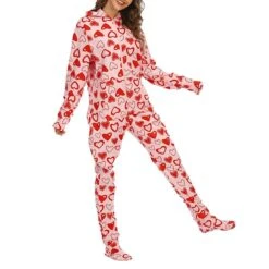 Women's Pajamas Jumpsuit Heart Warm Fashion Casual Home Xmas Daily Bed Polyester Breathable Hoodie Long Sleeve Pocket Fall Winter Pink 15 Women's Pajamas Jumpsuit Heart Warm Fashion Casual Home Xmas Daily Bed Polyester Breathable Hoodie Long Sleeve Pocket Fall Winter Pink -Deals The Sexy Bra Store gpqxcr1692348356352