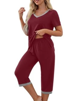 Women's Pajamas Pajama Top And Pant Sets Pure Color Casual Comfort Soft Home Daily Bed Cotton Blend Breathable V Wire Short Sleeve T Shirt Tee Elastic Waist Summer Spring White Yellow 38 Women's Pajamas Pajama Top And Pant Sets Pure Color Casual Comfort Soft Home Daily Bed Cotton Blend Breathable V Wire Short Sleeve T Shirt Tee Elastic Waist Summer Spring White Yellow -Deals The Sexy Bra Store grrqip1688454194133