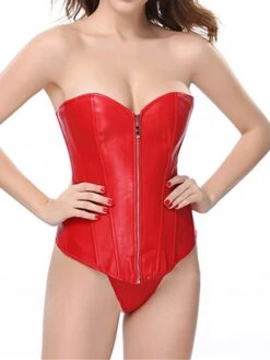 Women's Balck And Red Corsets Shapewear Pure Color Corsets Party Christmas Going Out Polyester Breathable Bandeau Sleeveless Backless Summer Spring Black Red