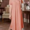 Women's Plus Size Pajamas Nightgown Nightshirt Dress Pure Color Simple Casual Soft Home Daily Bed Polyester Breathable Crew Neck Short Sleeve Button Summer Spring Light Green Pink