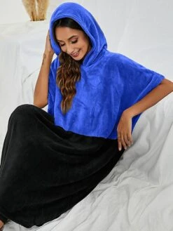 Women's Robes Gown Pure Color Comfort Home Polyester Comfort Short Sleeve Pullover Pocket Hoodie Summer Red Blue -Deals The Sexy Bra Store gzbczm1690446021585