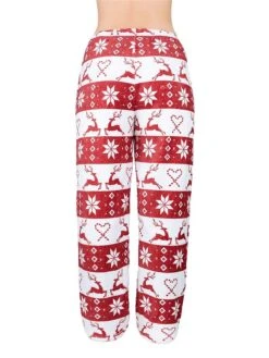 Women's Christmas Fleece Pajamas Pants Pajama Pant Leopard Elk Warm Fashion Plush Home Xmas Daily Bed Coral Fleece Coral Velvet Warm Breathable Long Pant Elastic Waist Fall Winter Red Blue -Deals The Sexy Bra Store gzovgh1693552871329