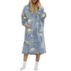 Women's Plush Hooded Robe Warm Loungewear Pajamas Nightgown Sleepwear Home Daily Bed Fall Winter