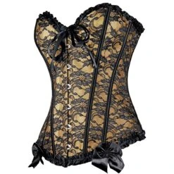 Women's Plus Size Corsets Halloween Country Bavarian Overbust Corset Tummy Control Push Up Jacquard Lace Stripe Waves Hook & Eye Lace Up Nylon Others Christmas Wedding Party Birthday Party -Deals The Sexy Bra Store hathop1642731177257