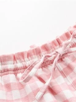 Women's Flannelette Brushed Pajamas Pants Grid / Plaid Basic Casual Comfort Home Daily Bed Cotton Breathable Pant Autunm Winter Light Pink Pink -Deals The Sexy Bra Store haumwb1688634073756
