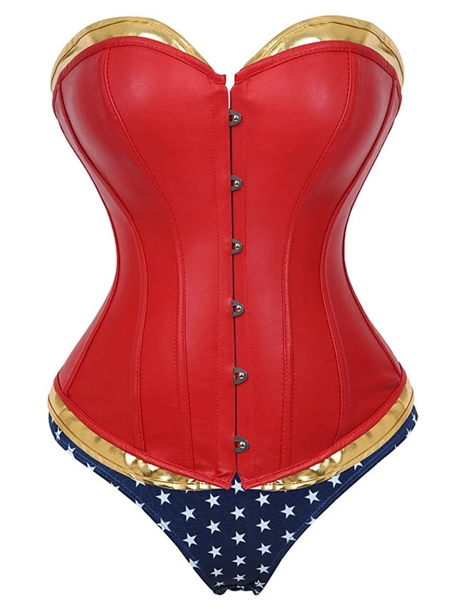 Women's Corsets Halloween Prom Party & Evening Club Red Spandex Sexy Overbust Corset Hook & Eye Backless Tummy Control Pure Color Fall Winter 2 Women's Corsets Halloween Prom Party & Evening Club Red Spandex Sexy Overbust Corset Hook & Eye Backless Tummy Control Pure Color Fall Winter - Image 2