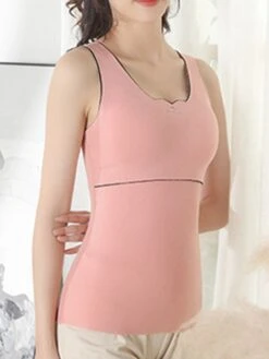 Women's Top Thermal Shirt Pure Color Warm Fashion Simple Home Street Daily Cotton Warm Breathable Straps Sleeveless Fall Winter Bean Paste Color Black 21 Women's Top Thermal Shirt Pure Color Warm Fashion Simple Home Street Daily Cotton Warm Breathable Straps Sleeveless Fall Winter Bean Paste Color Black -Deals The Sexy Bra Store hcavdg1694072367536