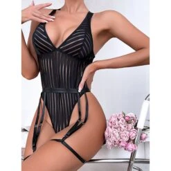 Women's Sexy Bodies Bodysuits Stripe Lovers Hot See Through Date Valentine's Day Polyester Breathable Sleeveless Backless Summer Spring Black 16 Women's Sexy Bodies Bodysuits Stripe Lovers Hot See Through Date Valentine's Day Polyester Breathable Sleeveless Backless Summer Spring Black -Deals The Sexy Bra Store hcfjla1692602352410