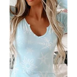 Women's Xmas Onesie Pajama Letter Elk Casual Comfort Soft ChristmasBreathable V Wire Long Sleeve Fall Winter -Deals The Sexy Bra Store hdgrlx1695281827018