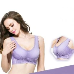 Women's Oversized Lace Sports Bras Cross Front Side Buckle Wire Free Bra Yoga Workout Activewear -Deals The Sexy Bra Store hduvkm1656492077864