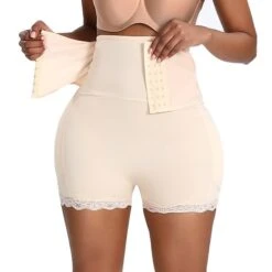 Corset Women's Thigh Slimmers Shapewears Office Running Gym Yoga Black Khaki Sport Sexy Breathable Hook & Eye Lace Tummy Control Push Up Solid Color All Seasons